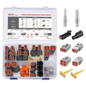 JRready front layout of kit showing all connector components and benefit of organized parts