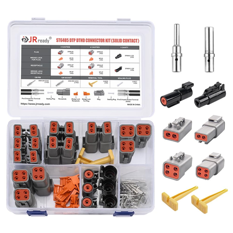 JRready front layout of kit showing all connector components and benefit of organized parts