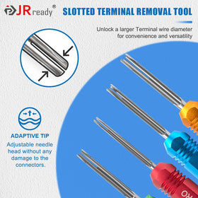 JRready terminal release action closeup revealing tip engagement to protect terminals