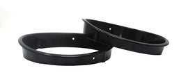 JSP Manufacturing bezels beside ruler for scale showing accurate OEM-style sizing