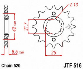 JT sprocket close-up of SCM415 teeth showing precision machining benefit