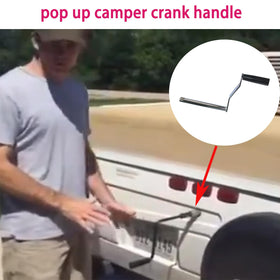 JTEYINH crank handle inside camper storage compartment showing organized portability benefit