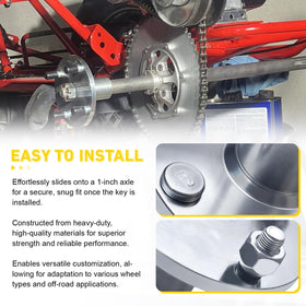 jtfrkope hub mounted on 8-inch wheel demonstrating correct fitment