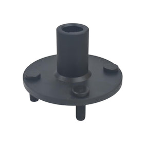 jtfrkope hub next to ruler for scale illustrating compact 4x4 hub dimensions
