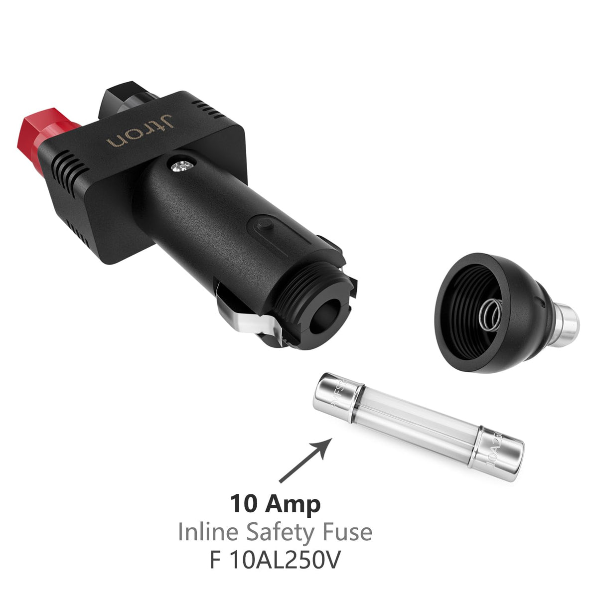 Jtron wiring ends red and black detail for easy polarity identification benefit