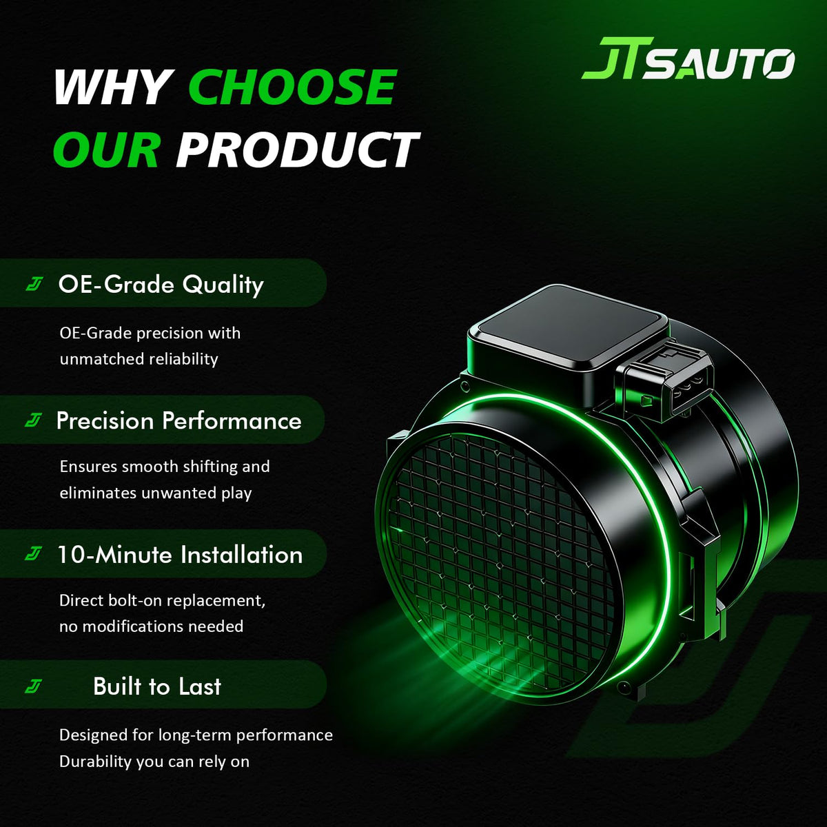 JTSAUTO MAF installed under hood in intake tract, restores engine drivability
