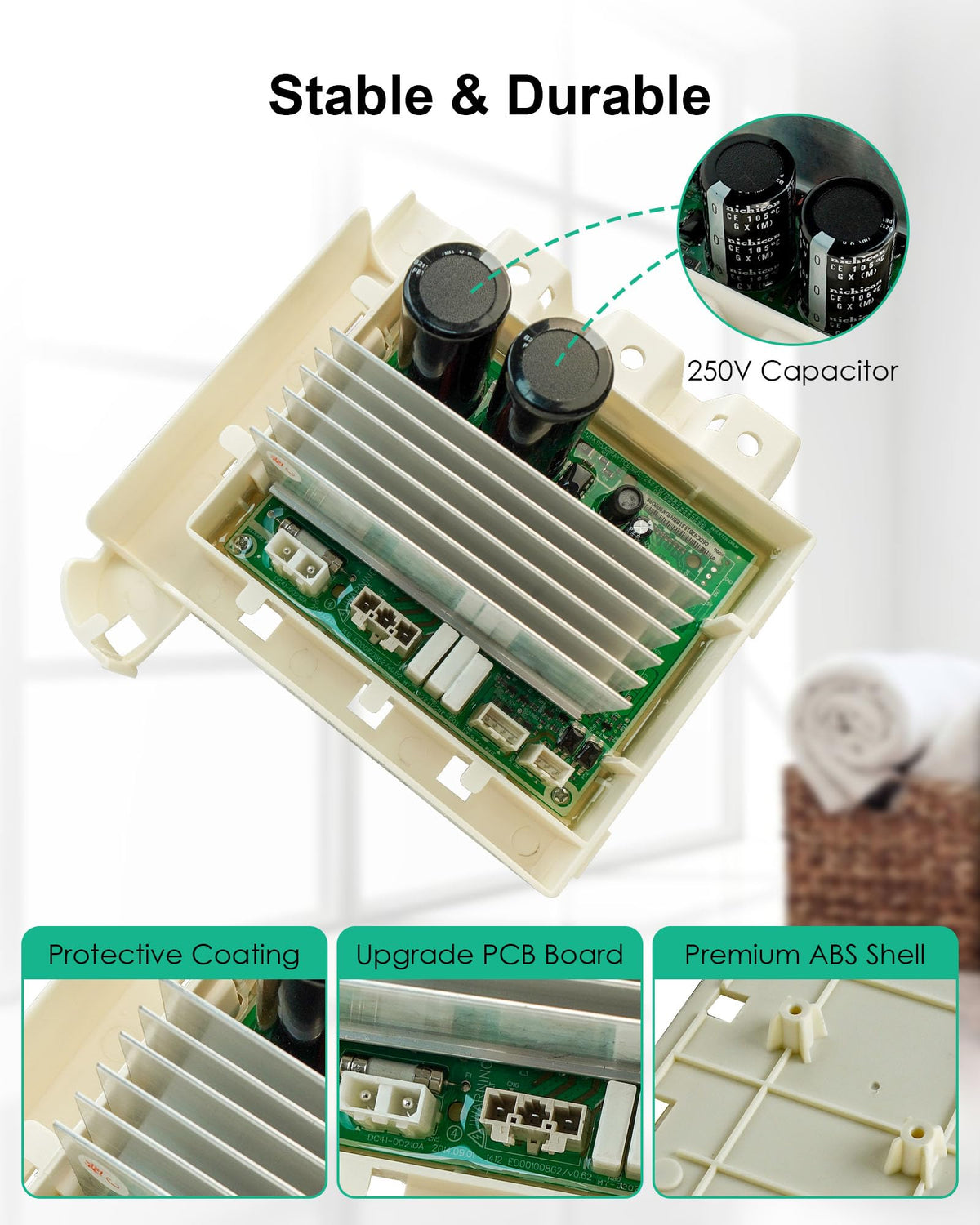 JUFZQO inverter control board installed in Samsung washer improving motor stability