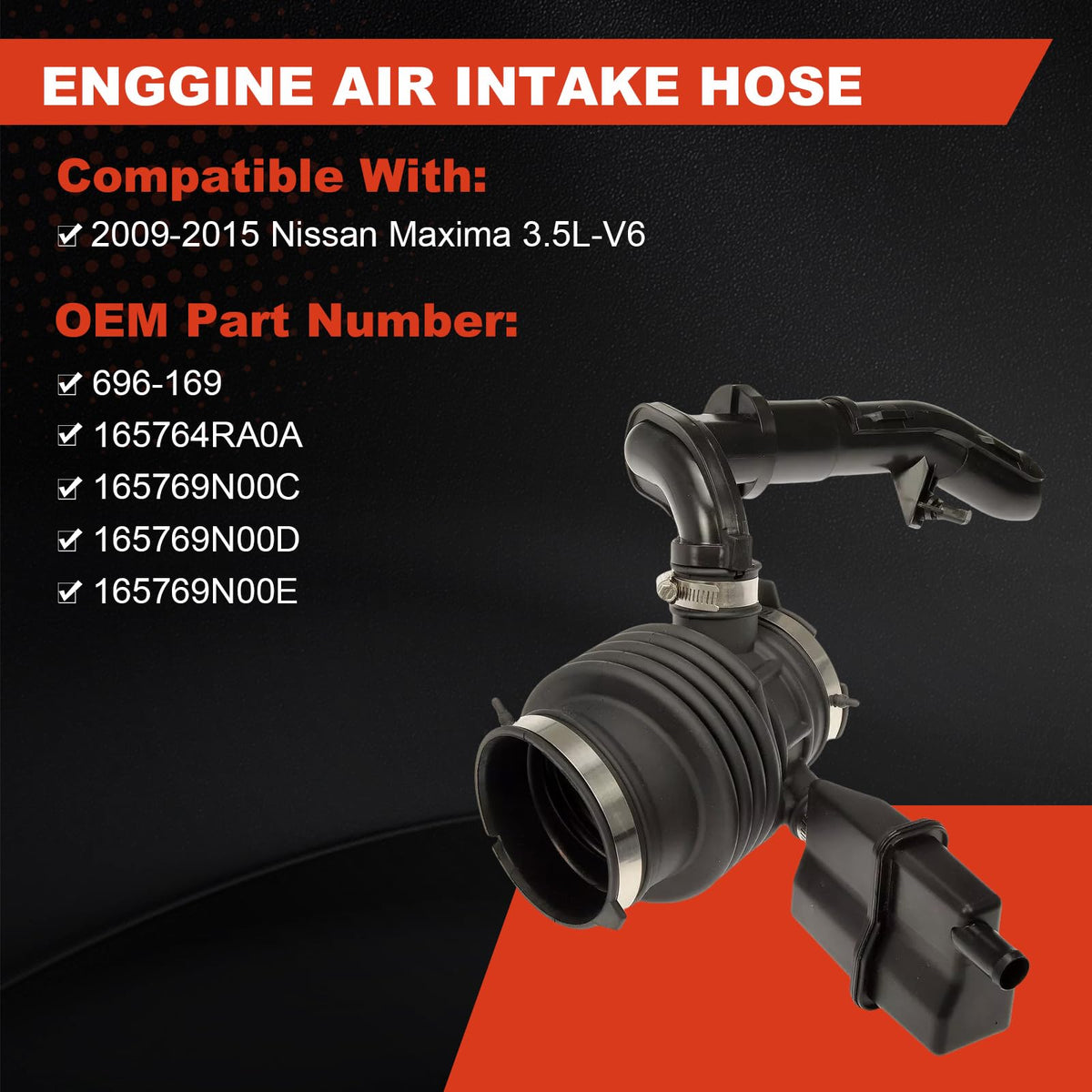 JUMOPARTS closeup of hose texture highlighting durable high-temperature material and longevity