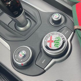 JUNMEI installed on Alfa Romeo console demonstrating elegant interior upgrade