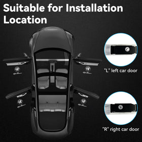 JUNMEI door light installed on Alfa Romeo door showing neat factory-style fitment