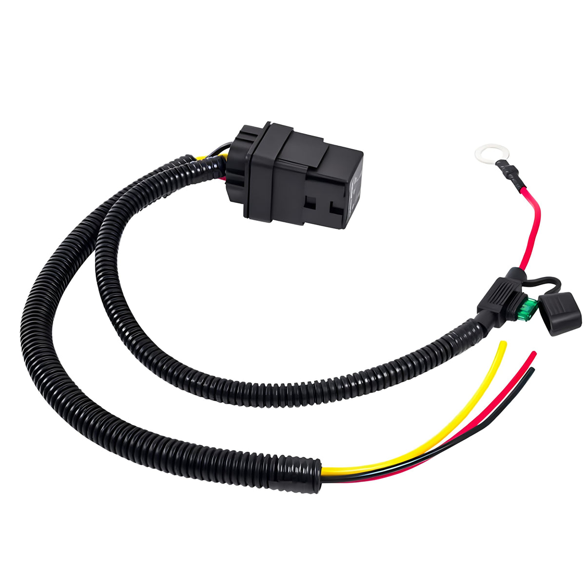 JUNRUO wiring kit in garage setting, shows straightforward professional installation