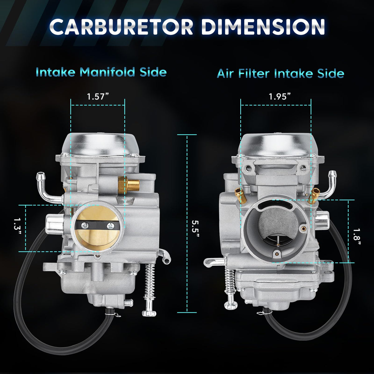 JURPLIX carburetor installed on ATV demonstrating fitment and improved throttle response