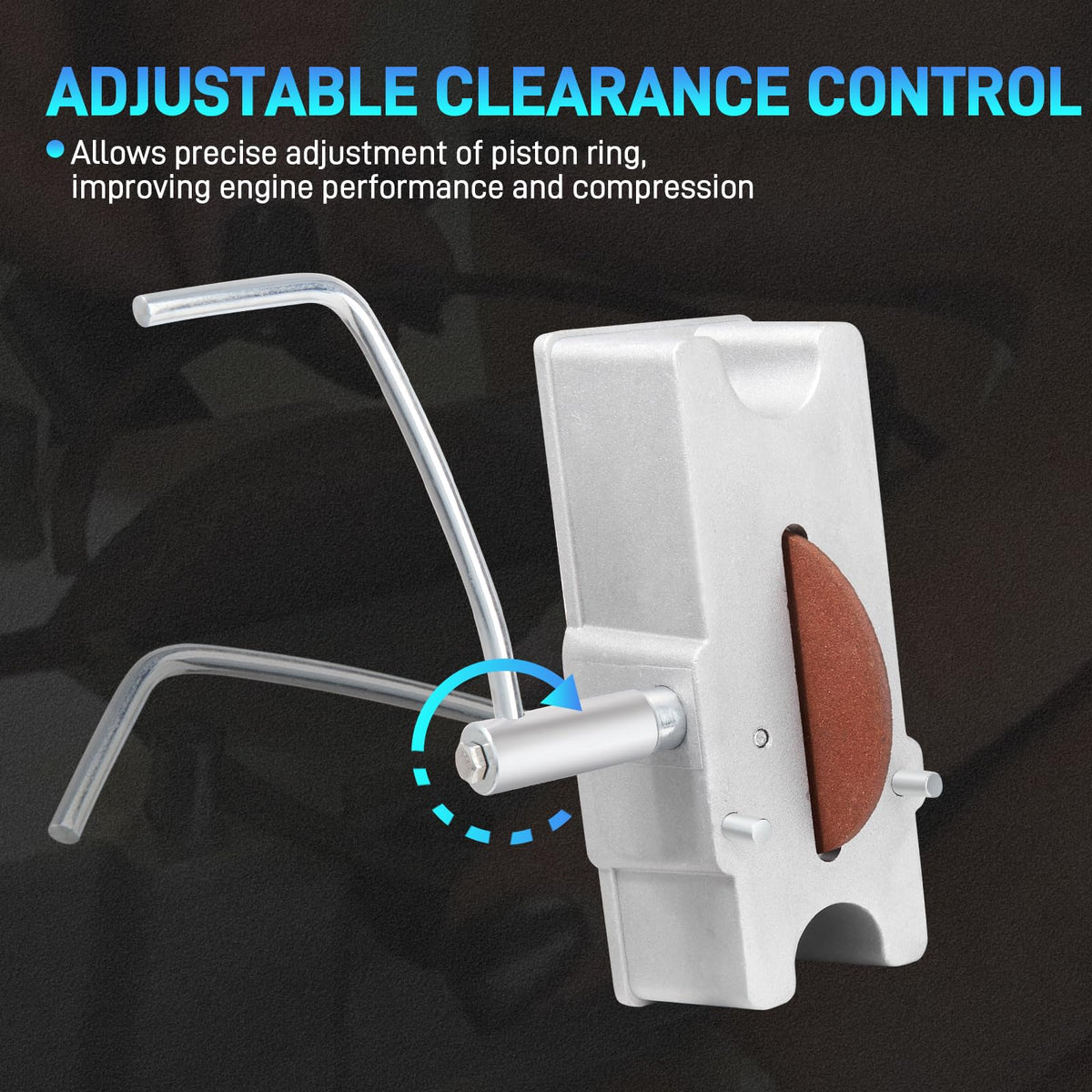 JURPLIX clamp detail displaying hardened-steel jaw for stable ring alignment