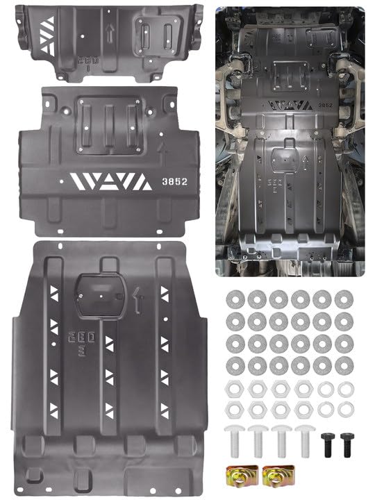 JURPLIX front view of skid plate showing full engine protection and durable coverage
