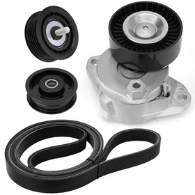 JURPLIX front packaging of tensioner and idler kit showing full contents and fitment benefit