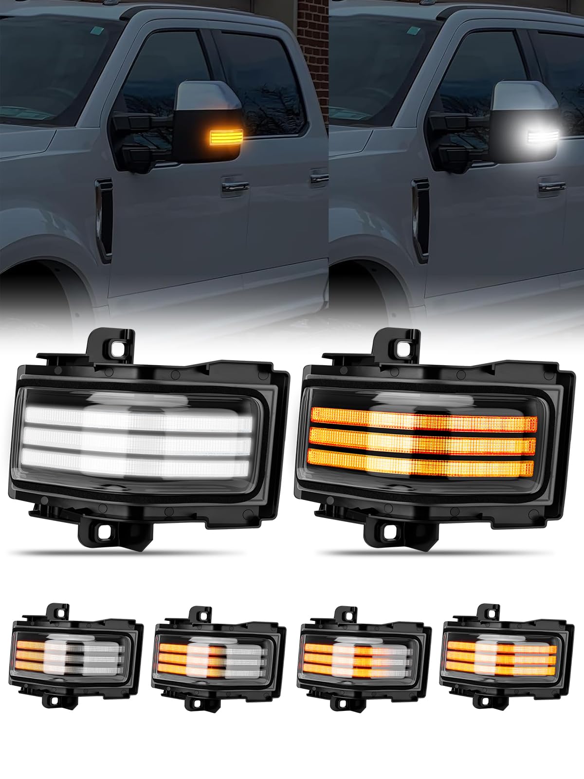 JURPLIX front view clear lens mirror markers showing precise fit and upgraded visibility