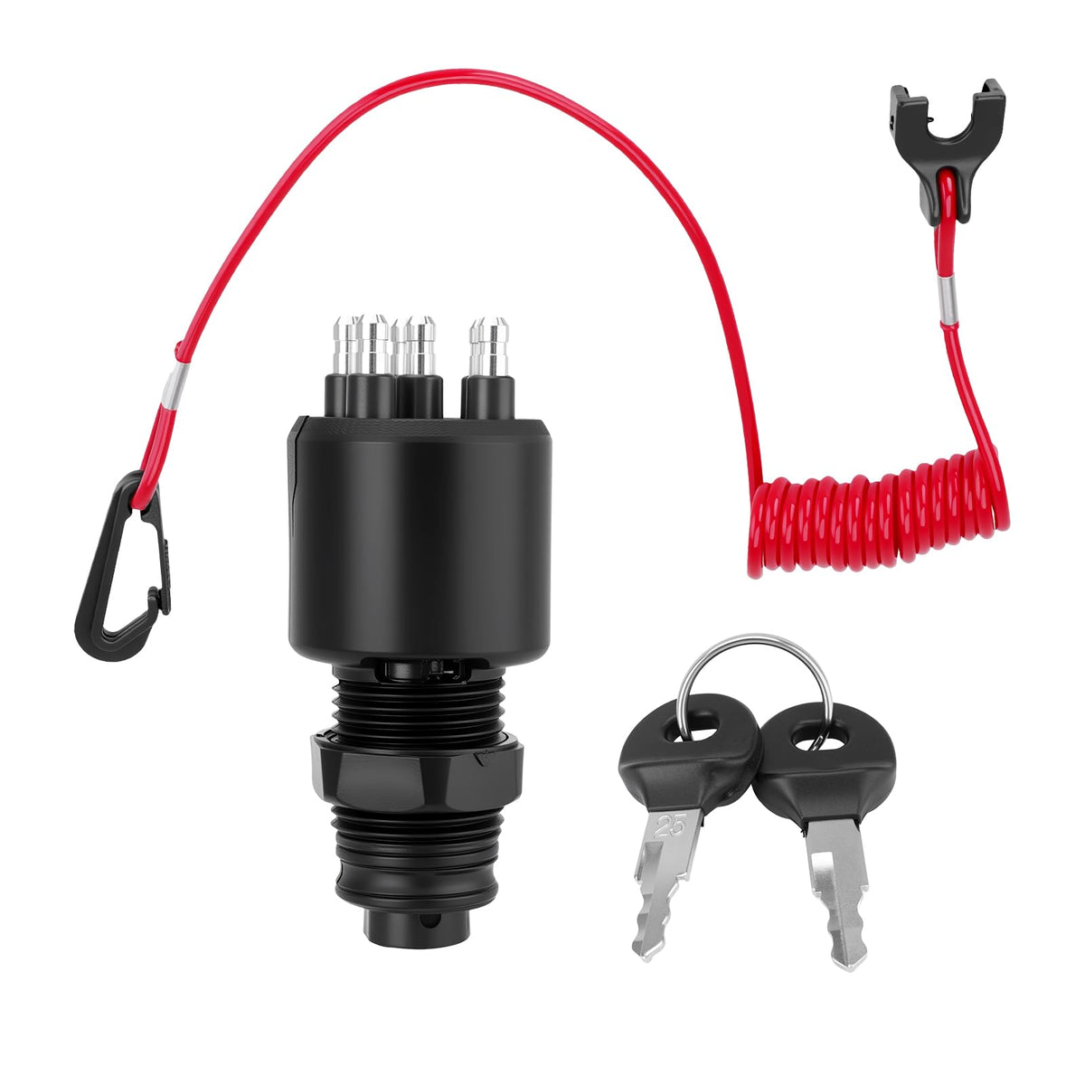 JURPLIX ignition switch front view showing keyed start for reliable starts