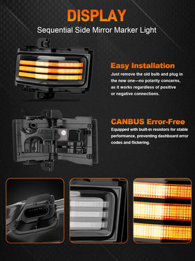 JURPLIX installed on driver side mirror in daylight proving bright parking/DRL output