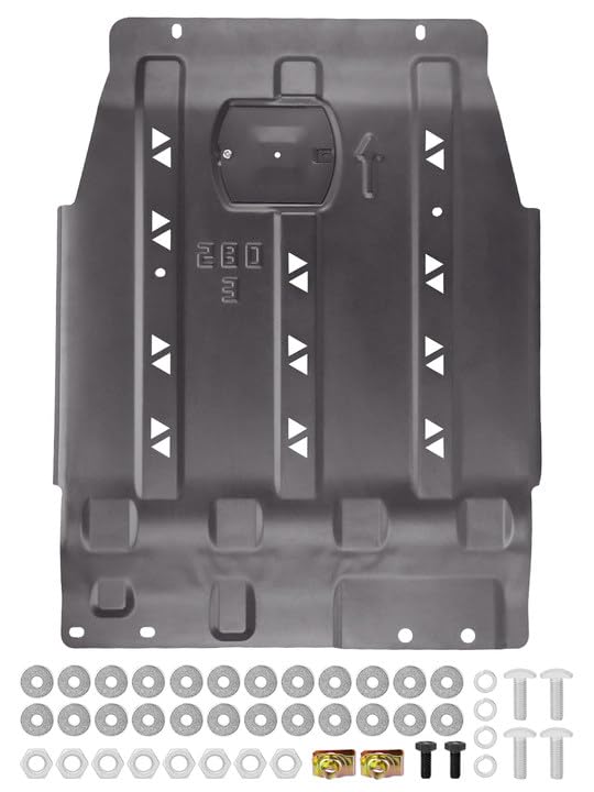 JURPLIX skid plate front view showing full underbody coverage benefit