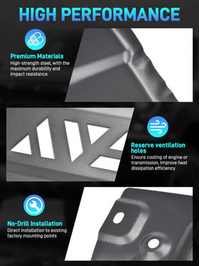 JURPLIX plate covering transmission area highlighting reinforced component shielding