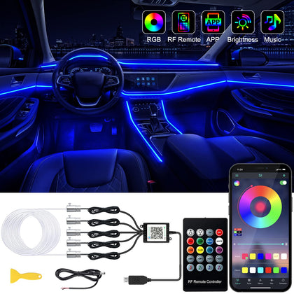Jushope front packaging showing complete ambient lighting kit and accessories for easy setup