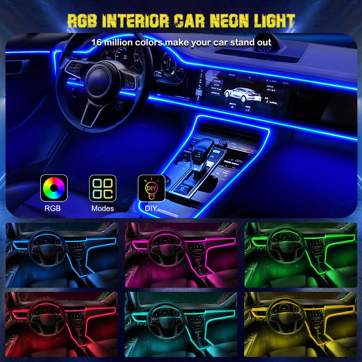 Jushope lights syncing to music in car demonstrating dynamic party mood