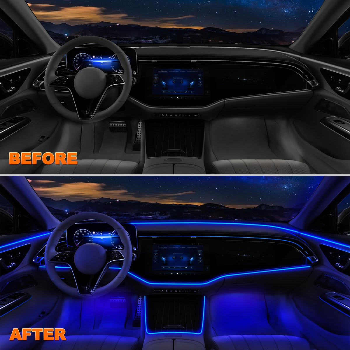 Jushope lifestyle image of car party with synchronized lights creating energetic atmosphere