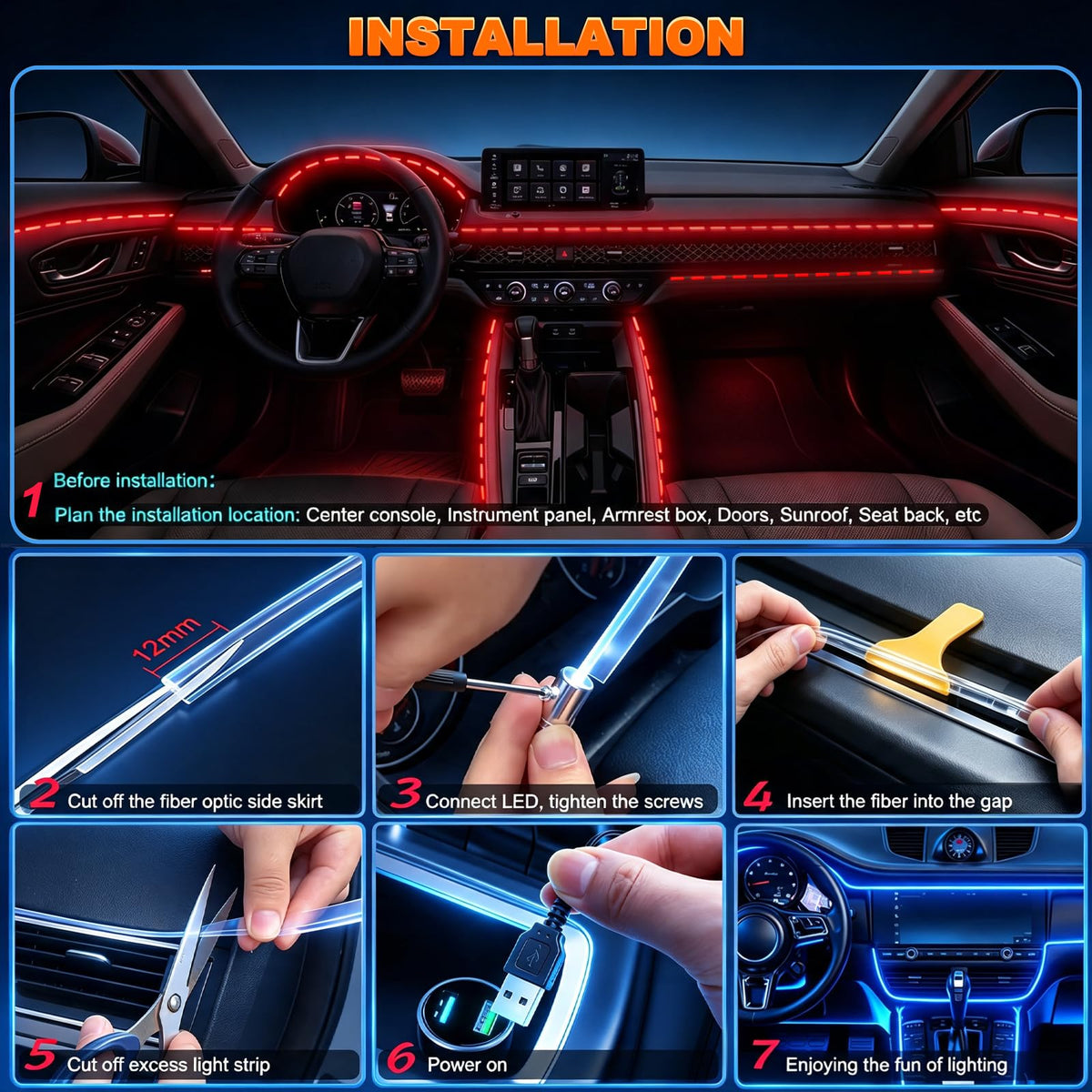 Jushope USB plug and wiring options showing easy power choices