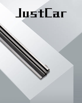 JustCar driver-side blade installed offering clear road visibility