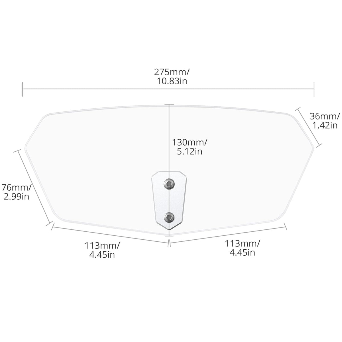 Justech size scale with ruler showing 11 by 5.12 inches for broad protection