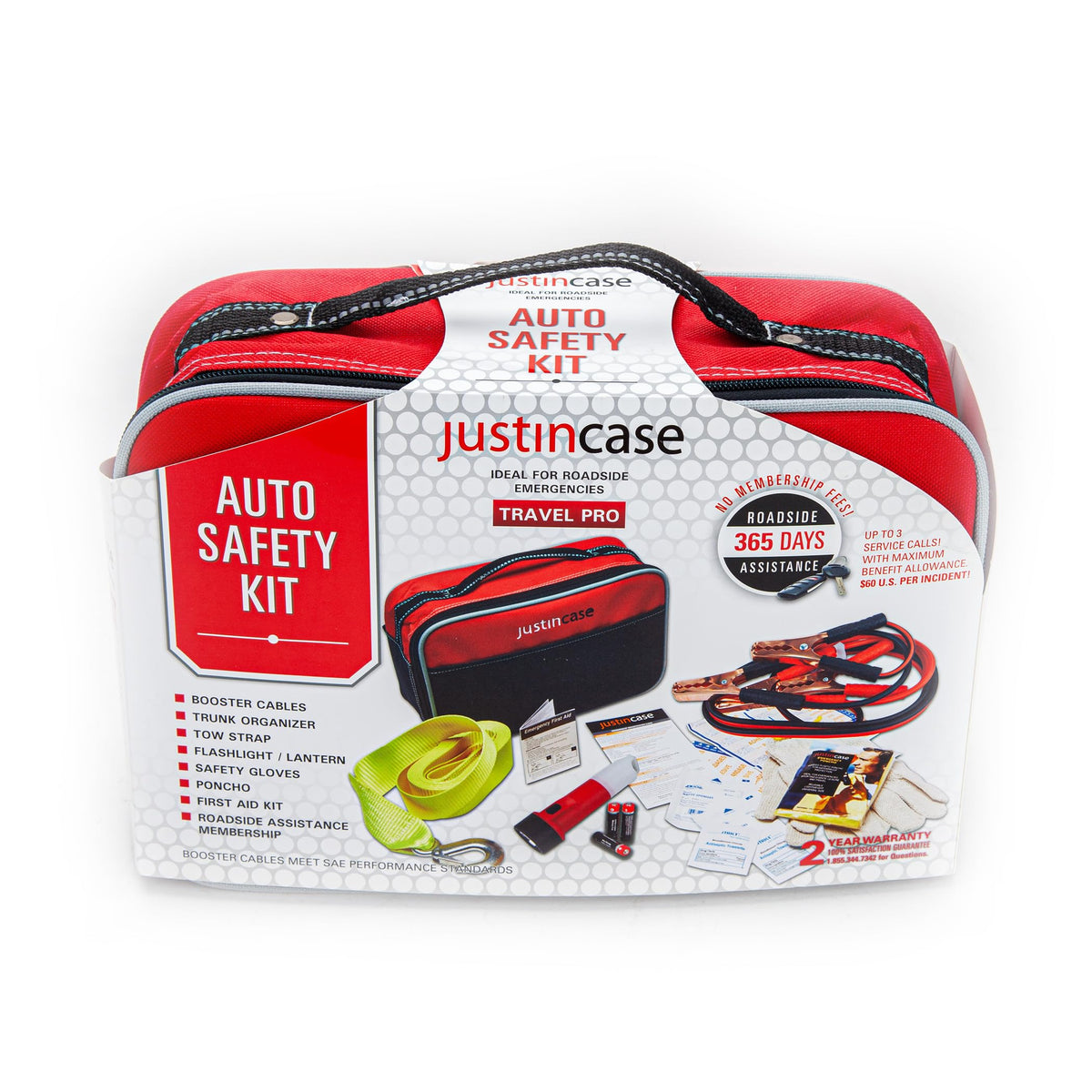 Justin Case close-up of 8-foot 10-gauge jumper cables highlighting reliable battery assistance