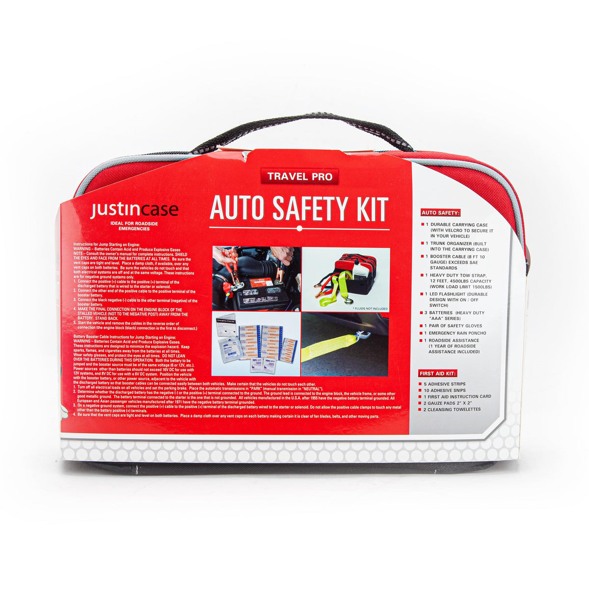 Justin Case heavy-duty tow strap detail emphasizing 10,000 lb capacity for safer recoveries