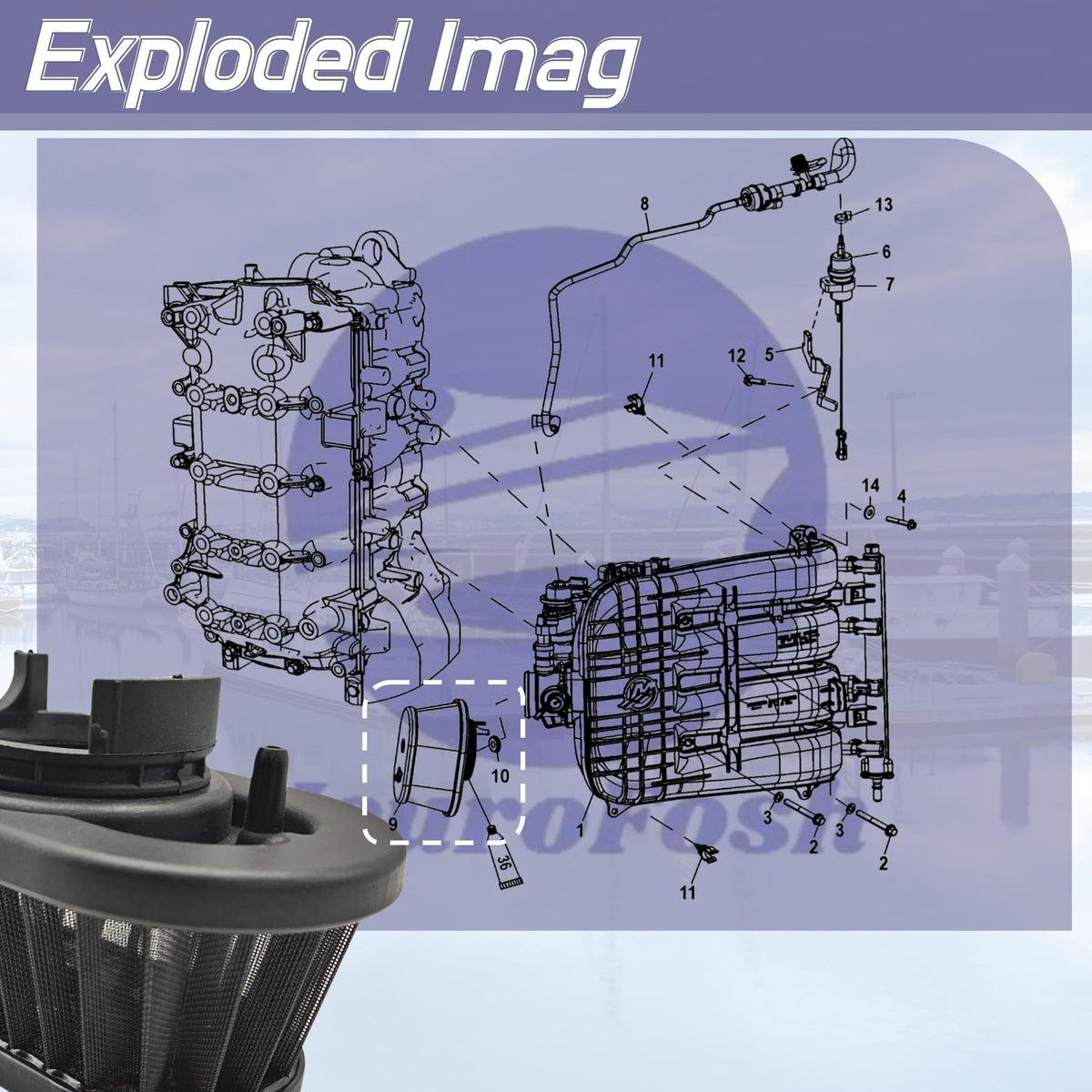 JUSTSWAGDDEEFF ETTE installed on a Mercruiser engine demonstrating correct fit
