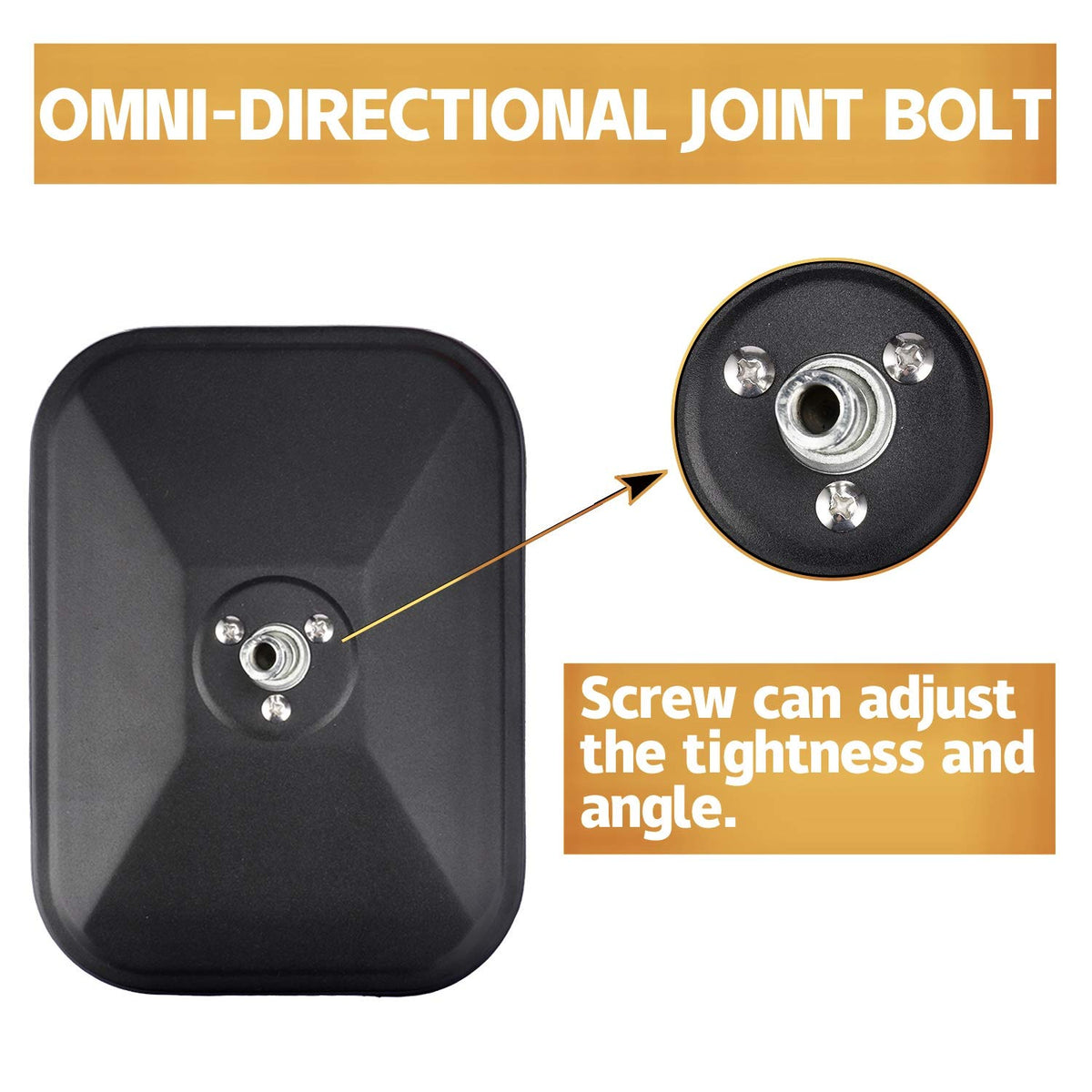 JUSTTOP mirror mounted on Jeep hinge demonstrating clear side view and stability
