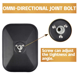 JUSTTOP mirror mounted on Jeep hinge demonstrating clear side view and stability