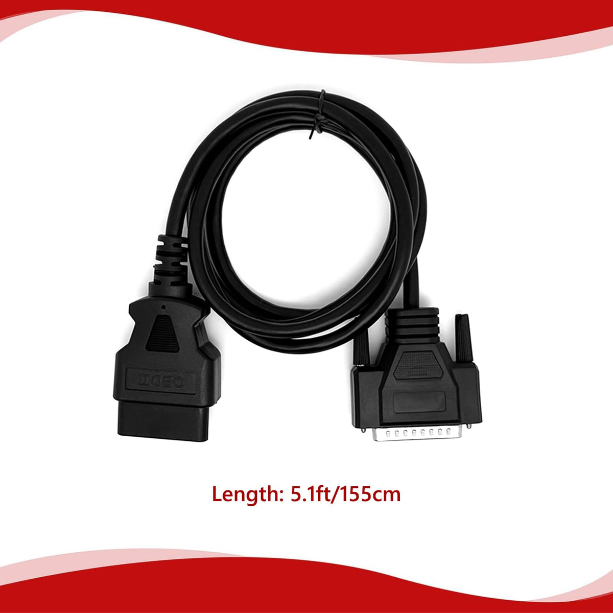 JUTA OBD2 16‑pin end detail showing correct pin layout for vehicle connection
