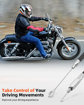 JUWEVAZU clutch cable installed on a Harley Sportster illustrating correct routing benefit