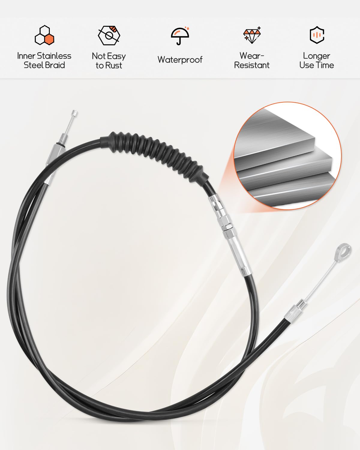 JUWEVAZU cable length comparison with ruler showing 62.9 inches for fit verification