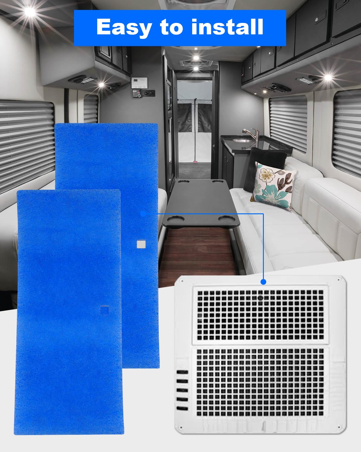 JUWEVAZU filter in RV interior illustrating cleaner air and comfort