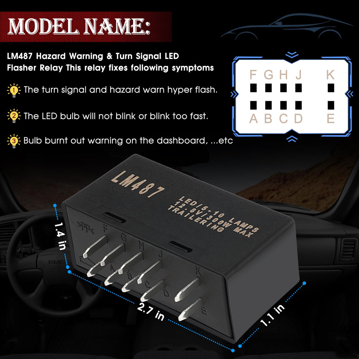 JWEELY LM487 packaging and label showing model and OEM cross reference