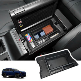 JWSIROU front view of console organizer showing clean OEM look and organized benefits