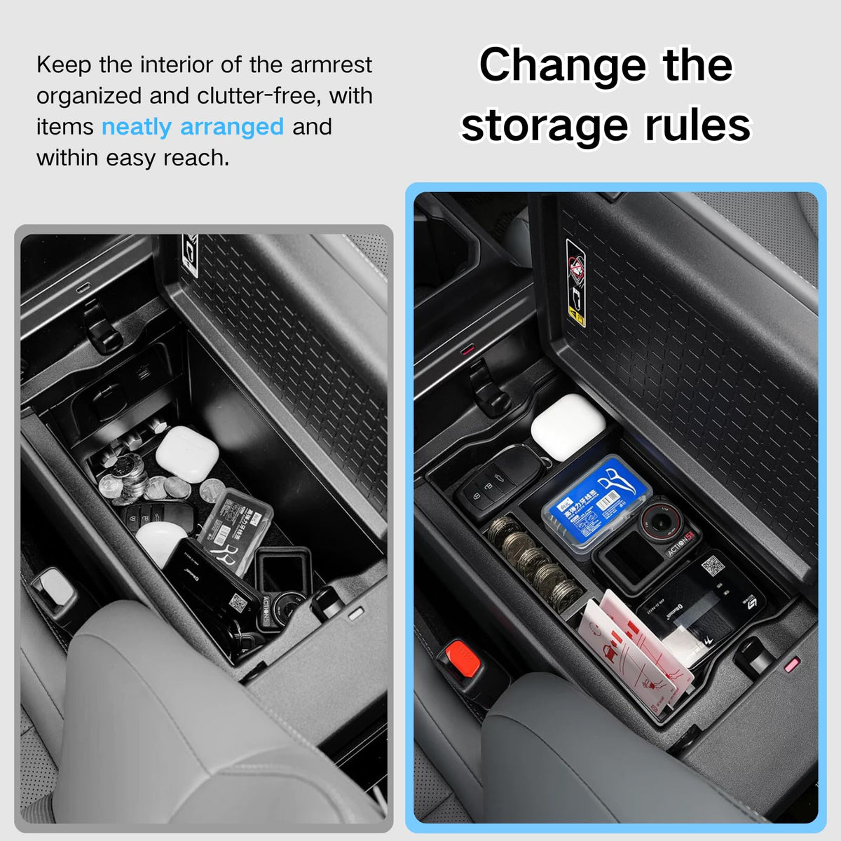JWSIROU organizer with phone and keys visible for faster reach and safety
