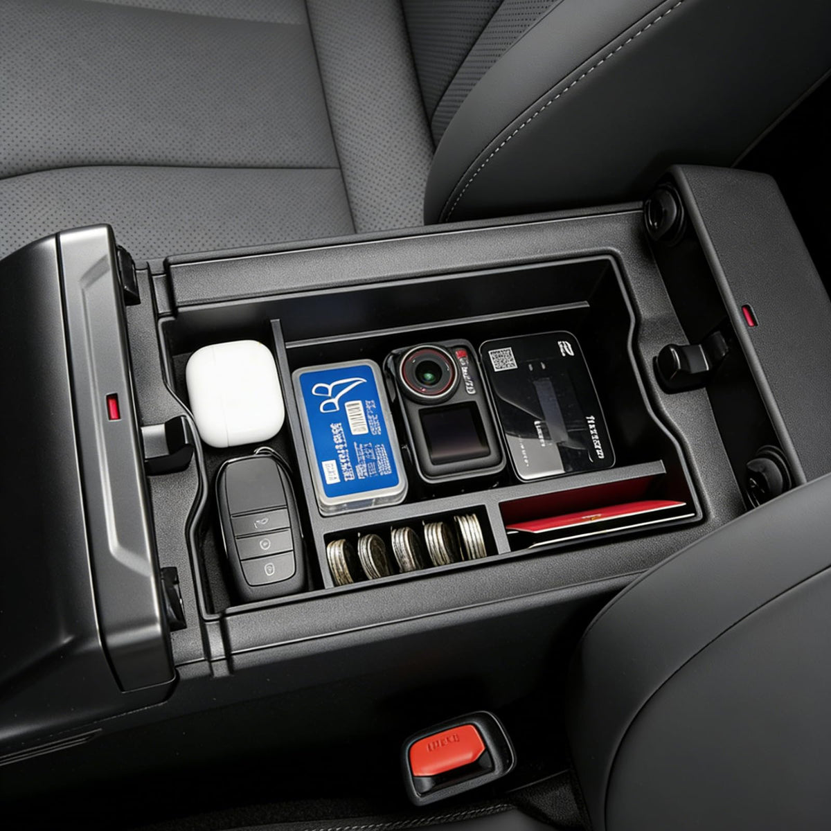 JWSIROU lifestyle shot of driver reaching items showing convenience and order