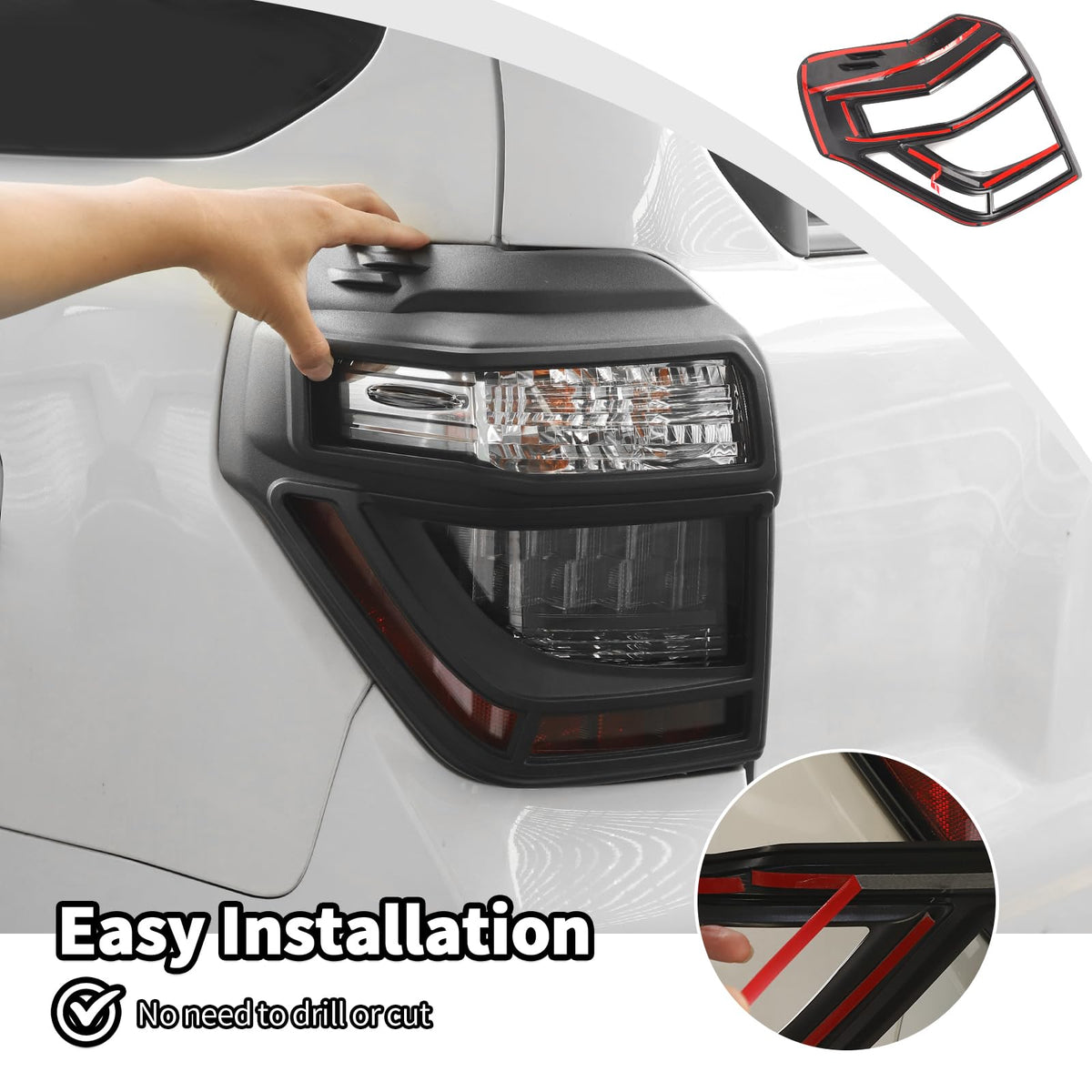 JWWY mounted covers on left and right tail lights showing protection and style