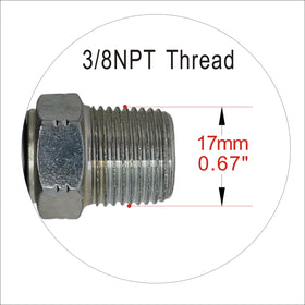 JXHONG close-up of 3/8" NPT threaded inlet illustrating secure, leak-resistant fit
