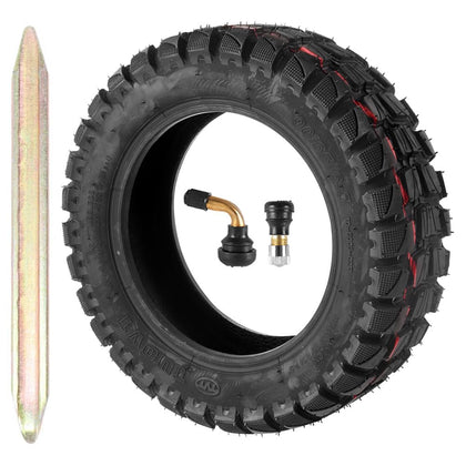 JXMOTO front view of tire showing profile and durable tread for confident handling