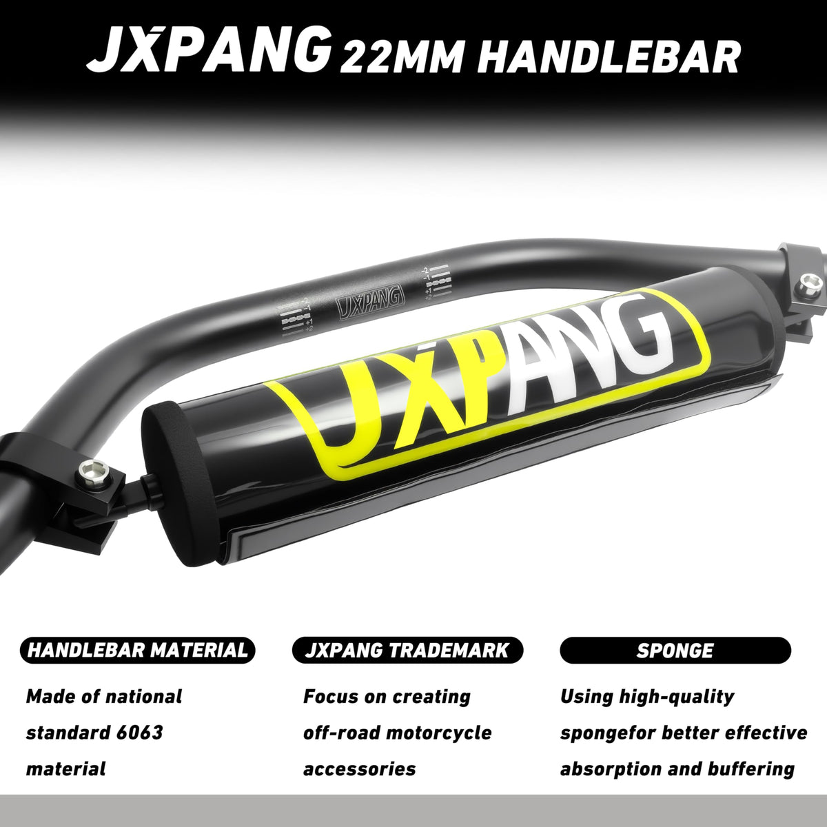 JXPANG crossbar with foam pad highlighting impact protection and comfort benefit