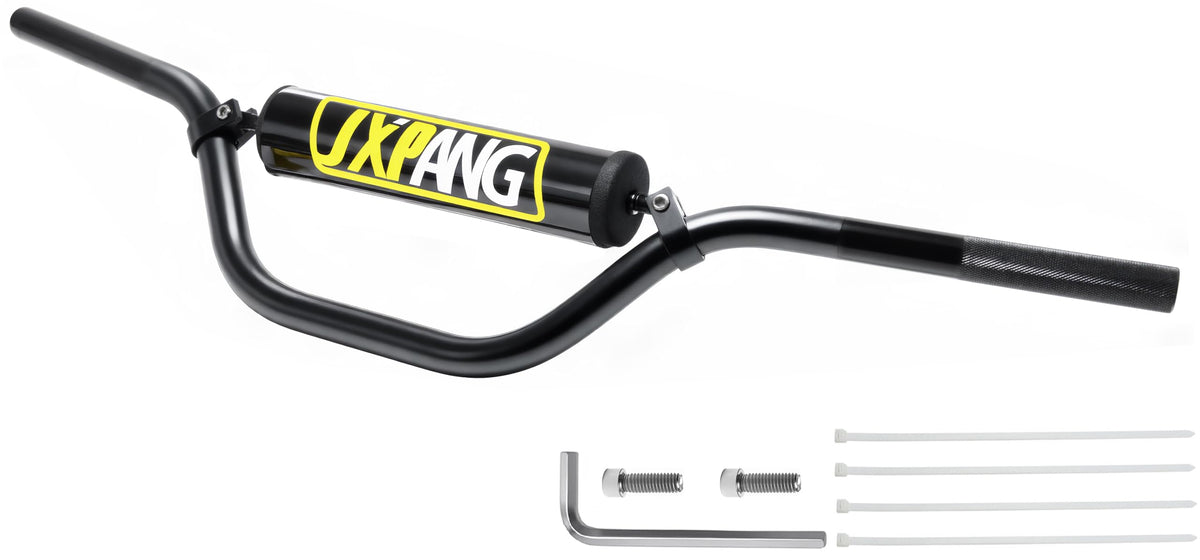 JXPANG handlebar front overview showing full bar and anodized finish benefit durability