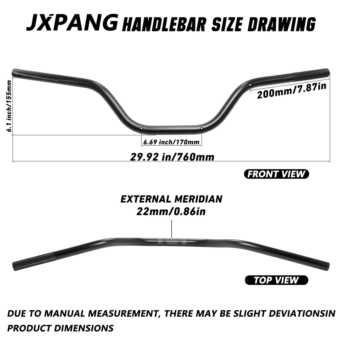 JXPANG handlebar installed on dirt bike illustrating fitment and improved control benefit