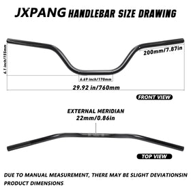 JXPANG handlebar installed on dirt bike illustrating fitment and improved control benefit